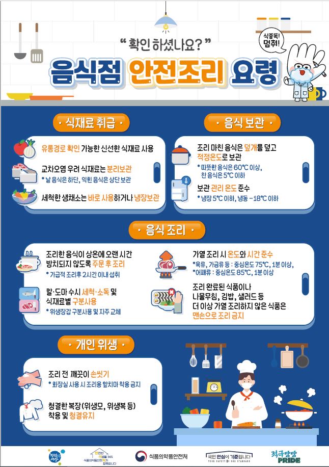 여름철 식중독 예방홍보_음식점 안전조리요령