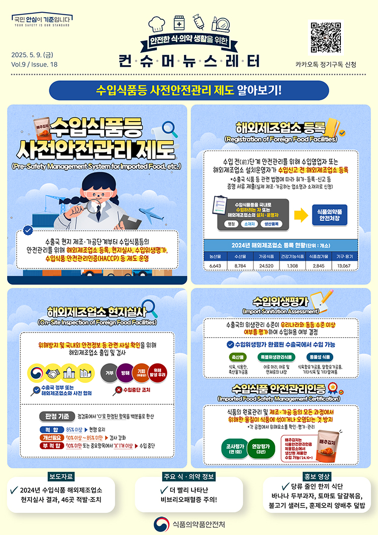 [컨슈머 뉴스레터] 수입식품등 사전안전관리 제도
