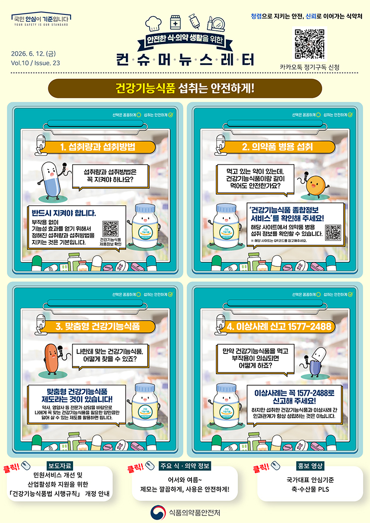 [컨슈머뉴스레터] 건강기능식품 섭취는 안전하게!_1