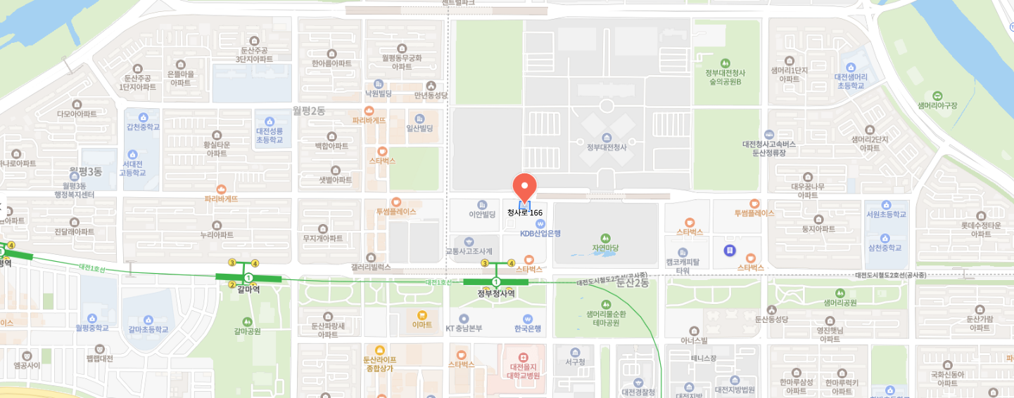 식품의약품안전처대전청지도