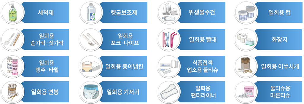 위생용품의 종류 이미지